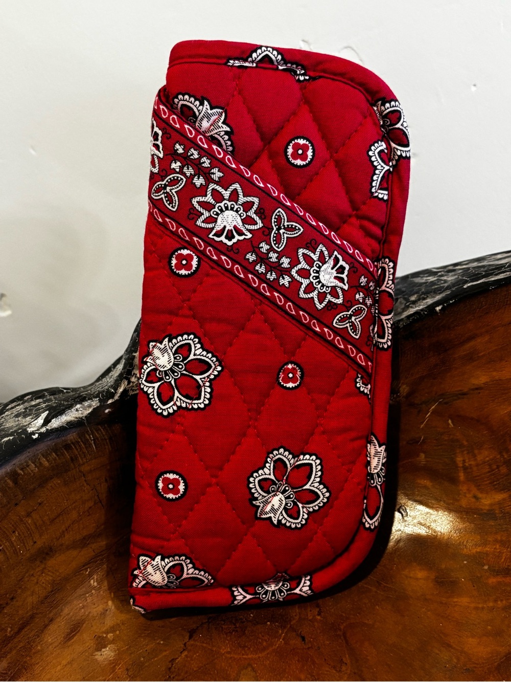 Vera Bradley- Quilted Bandana-Print Sunglasses Case - Red